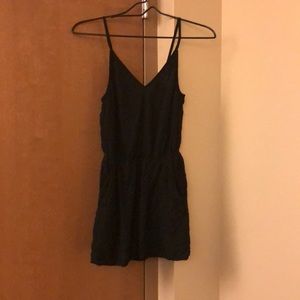 Black strapless romper
